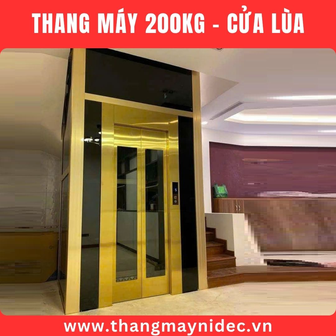 thang máy gia đình 200kg cửa lùa